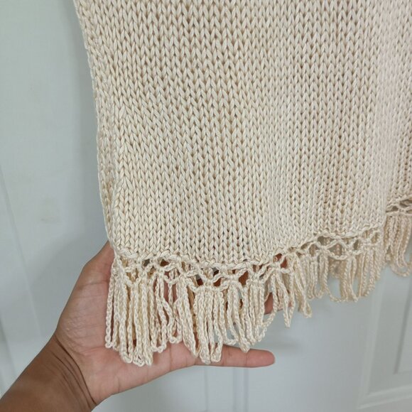 Rico Sweater With Scalloped Hem & Bell Sleeves S Handmade Crochet Knit Womens - Picture 4 of 11